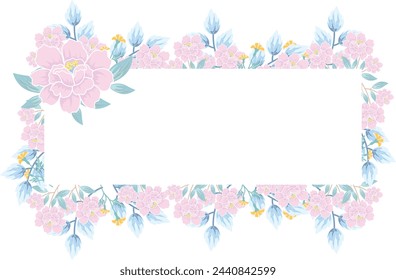coquette Pink Flower Frame background