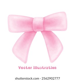 Coquette pink ribbon bow vector illustration