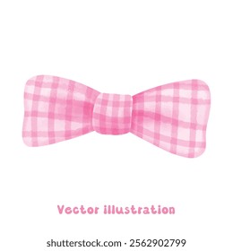 Coquette pink ribbon bow vector illustration