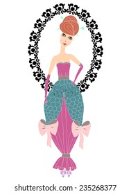 Coquette pretty princess with frame