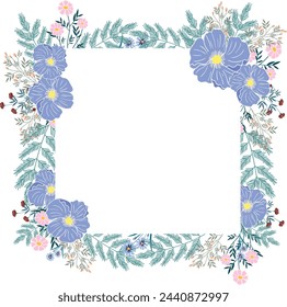 coquette Purple Flower Frame background