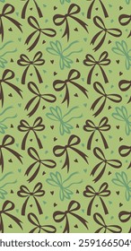 Coquette ribbon bow seamless pattern vector illustration. Cute repeated romantic vintage ornament. Design for textile, fabric, wrapper, packaging, background.