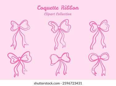 Coquette Ribbon with Pearls and Bows Stylish and Decorative Theme For Vintage and Romantic Themes