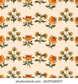 Coquette rústico floral padrão sem costura, fundo para tecido, papel de parede, envoltório, roupas