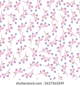 coquette seamless flower flowers pattern. Delicate petals and vibrant blossoms create an artistic and vintage botanical illustration. Perfect for wallpaper, fabric, wrapping paper and more.