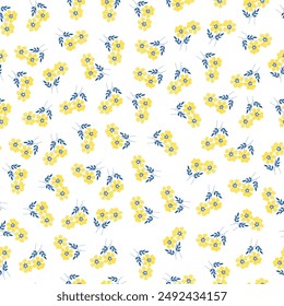coquette seamless flowers pattern. Delicate petals and vibrant blossoms create an artistic and vintage botanical illustration. Perfect for wallpaper, fabric, wrapping paper and more.
