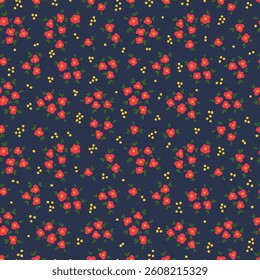 Coquette small flowers trellis seamless pattern. Preppy bouquets. Liberty style millefleurs texture