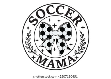 Coquette Soccer Mama Bow Game Day EPS T-shirt Design