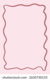 Coquette style illustration of frame on soft pink background. Romantic, feminine, and elegant design perfect for stationery, invitations, social media graphics, and Valentine Day themes. Trendy pastel