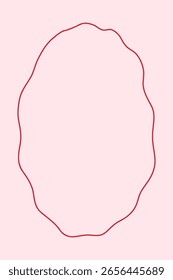 Coquette style illustration of frame on soft pink background. Romantic, feminine, and elegant design perfect for stationery, invitations, social media graphics, and Valentine Day themes