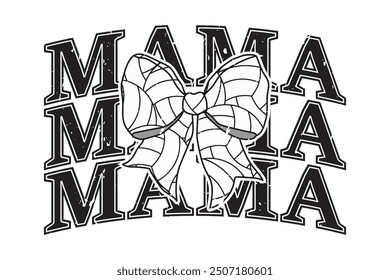 Coquette Volleyball Mama Bow Game Day EPS T-shirt Design