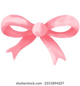 Coquette Watercolor Pink Ribbon Charm