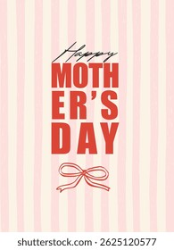 Coquette whimsical Mother's Day card featuring soft vintage textures, bold typography, and charming ribbon details for a festive feel