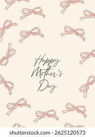 Coquette whimsical Mother's Day design with ribbon details and sweet bow accents, offering a cheerful, feminine celebration for moms