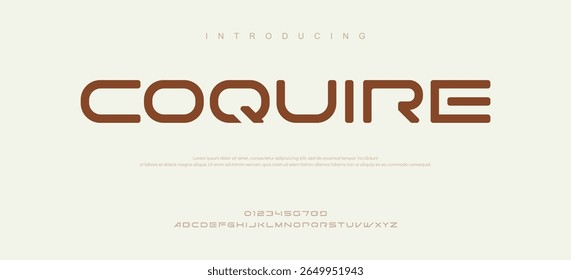 Coquire  Classic Lettering Minimal Fashion Designs. Typography fonts regular uppercase and lowercase. vector illustration