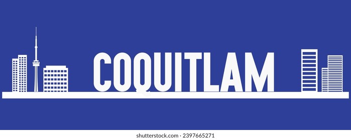 Coquitlam city, Canada beautiful vector illustration in letter