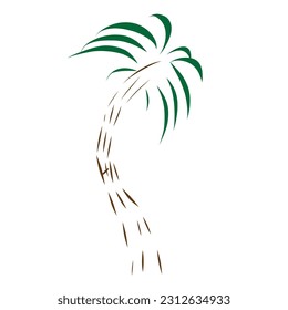 Cor sketch outline of a palm tree