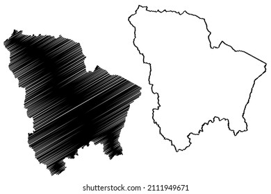 Coracao de Maria municipality (Bahia state, Municipalities of Brazil, Federative Republic of Brazil) map vector illustration, scribble sketch Coracao de Maria map