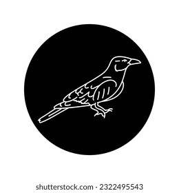Coracias garrulus bird black line icon. Pictogram for web page, mobile app, promo.