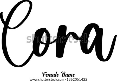 Cora-Female Name Brush Calligraphy Text