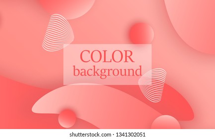 Coral abstract background. Vector illustration. Red pink background. Color coral pattern.