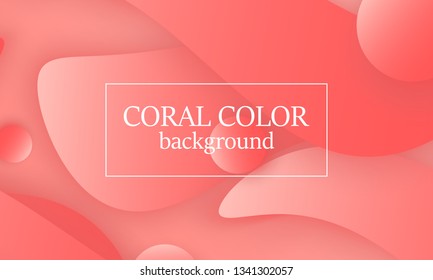 Coral abstract background. Vector illustration. Red pink background. Color coral pattern.