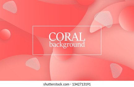 Coral abstract background. Vector illustration. Red pink background. Color coral pattern.