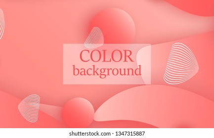 Coral abstract background. Vector illustration. Red pink background. Color coral pattern.