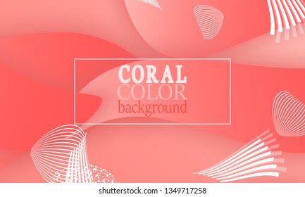 Coral abstract background. Vector illustration. Red pink background. Color coral pattern.
