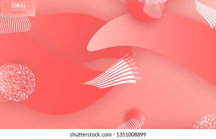 Coral abstract background. Vector illustration. Red pink background. Color coral pattern.