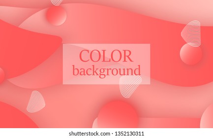 Coral abstract background. Vector illustration. Red pink background. Color coral pattern.