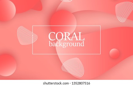 Coral abstract background. Vector illustration. Pink background. 