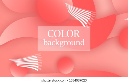 Coral abstract background. Vector illustration. Red pink background. Color coral pattern.
