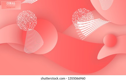 Coral abstract background. Vector illustration. Red pink background. Color coral pattern.