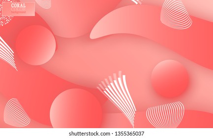 Coral abstract background. Vector illustration. Red pink background. Color coral pattern.