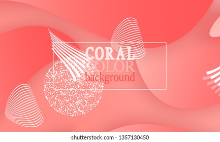 Coral abstract background. Vector illustration. Red pink background. Color coral pattern.
