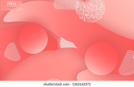 Coral abstract background. Vector illustration. Red pink background. Color coral pattern.