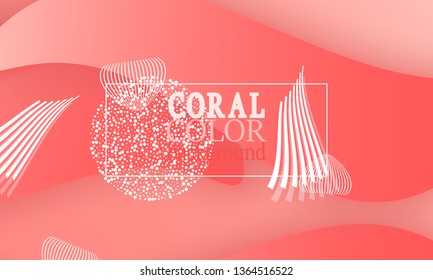 Coral abstract background. Vector illustration. Red pink background. Color coral pattern.