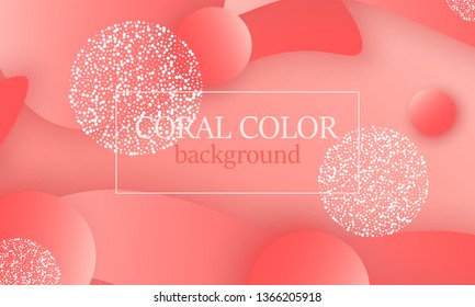 Coral abstract background. Vector illustration. Red pink background. Color coral pattern.