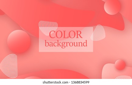 Coral abstract background. Vector illustration. Red pink background. Color coral pattern.