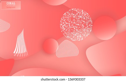Coral abstract background. Vector illustration. Red pink background. Color coral pattern.