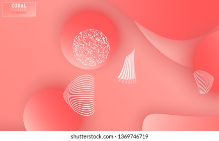 Coral abstract background. Vector illustration. Red pink background. Color coral pattern.