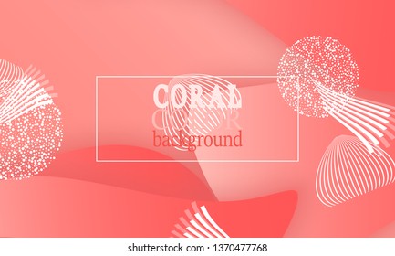 Coral abstract background. Vector illustration. Red pink background. Color coral pattern.