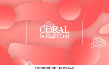Coral abstract background. Vector illustration. Red pink background. Color coral pattern.