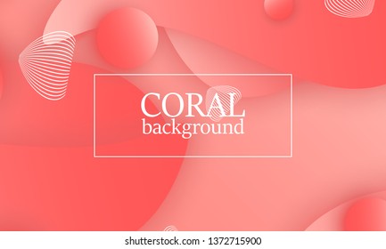 Coral abstract background. Vector illustration. Red pink background. Color coral pattern.