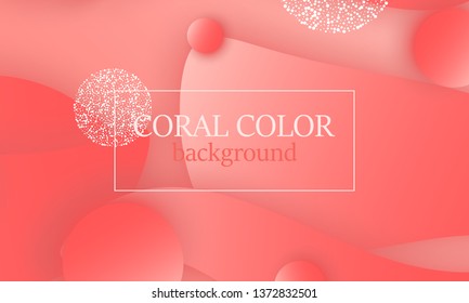 Coral abstract background. Vector illustration. Red pink background. Color coral pattern.