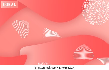 Coral abstract background. Vector illustration. Red pink background. Color coral pattern.