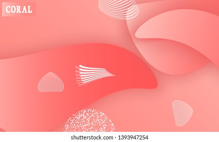 Coral abstract background. Vector illustration. Red pink background. Color coral pattern.
