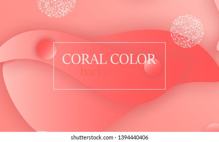 Coral abstract background. Vector illustration. Red pink background. Color coral pattern.