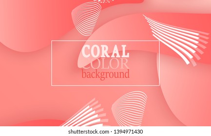 Coral abstract background. Vector illustration. Red pink background. Color coral pattern.
